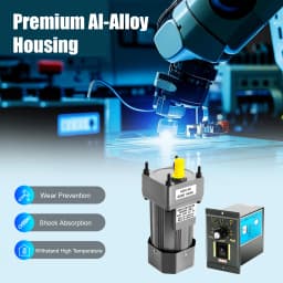 Geared Motor with Speed Controller 90W 220V Aluminum Alloy 40cr Steel 0-90r/min 1:5 Ratio 3.8nm Torque IP54 60dB