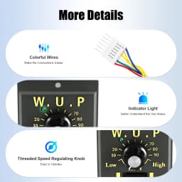 Geared Motor with Speed Controller 90W 220V Aluminum Alloy 40cr Steel 0-90r/min 1:5 Ratio 3.8nm Torque IP54 60dB