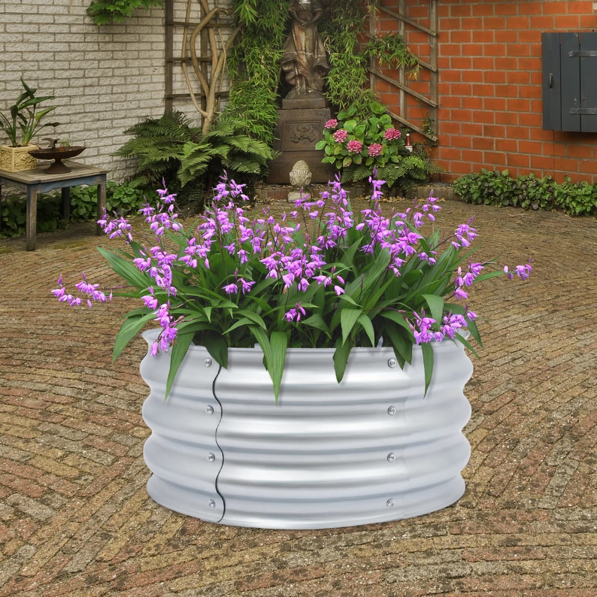 Round Metal Planter Raised Garden Bed Raised Planter Box for Planting Ideal Size for Your Green Oasis