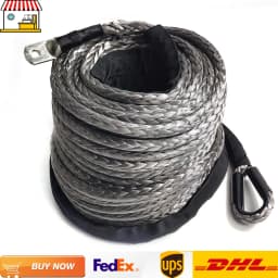 23000lbs Winch Rope 10MMx30M | 12 Strand String ATV UTV Cable Car Truck Boat Emergency Replacement Synthetic Winch Rope