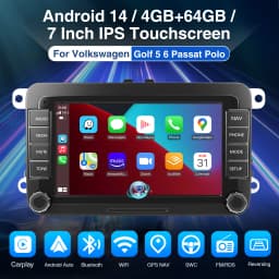 ESSGOO 7" Android 14 Car Radio for VW Caddy Life 2K Facelift with Rear View Camera and Brake Light Carplay Android Auto FM WIFI