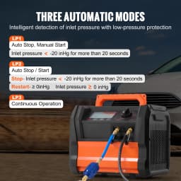SucceBuy 1HP Refrigerant Recovery Machine Dual Cylinder Portable AC Recovery Machine with 3000rpm Brushless Motor for Automotive