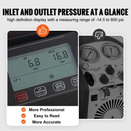 SucceBuy 1HP Refrigerant Recovery Machine Dual Cylinder Portable AC Recovery Machine with 3000rpm Brushless Motor for Automotive