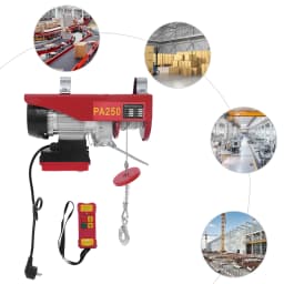 Electric Hoist 550W Electric Winch with Wireless Remote Control 12m Steel Wire and 2 Slings for Lifting Warehouse