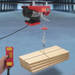 Electric Hoist 550W Electric Winch with Wireless Remote Control 12m Steel Wire and 2 Slings for Lifting Warehouse