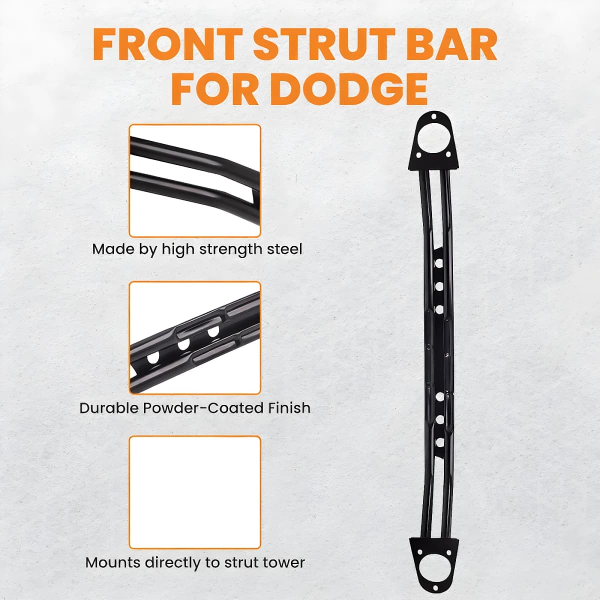 Steel Front Strut Tower Bar for Chrysler 300 5.7L Hemi 2011-2024 for Dodge Charger 5.7L Hemi 2005-2023