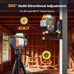 CIGMAN CM-S05 12 Lines Laser Level, Gesture Control, 3 × 360° Green Laser, ±3° Self-Leveling, LCD Real-Time Display, IP54