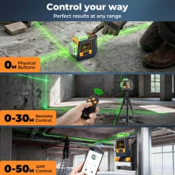 CIGMAN CM-S05 12 Lines Laser Level, Gesture Control, 3 × 360° Green Laser, ±3° Self-Leveling, LCD Real-Time Display, IP54