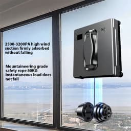 Square Auto Window Cleaner Robot 3200PA Suction Dual Spray APP Control AI Avoidance for Glass Tile EU Plug