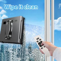Square Auto Window Cleaner Robot 3200PA Suction Dual Spray APP Control AI Avoidance for Glass Tile EU Plug