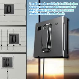 Square Auto Window Cleaner Robot 3200PA Suction Dual Spray APP Control AI Avoidance for Glass Tile EU Plug