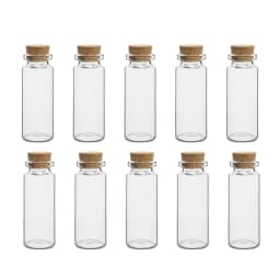 10Pcs 5/7/8/10/12/15/20ml Mini Glass Bottles with Cork Stoppers DIY Decoration Vials for Drift Bottle Lovely Wedding Party Decor