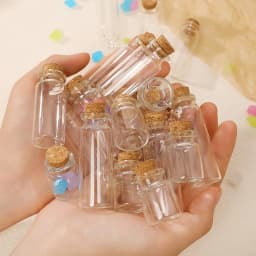 10Pcs 5/7/8/10/12/15/20ml Mini Glass Bottles with Cork Stoppers DIY Decoration Vials for Drift Bottle Lovely Wedding Party Decor