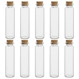 10Pcs 5/7/8/10/12/15/20ml Mini Glass Bottles with Cork Stoppers DIY Decoration Vials for Drift Bottle Lovely Wedding Party Decor