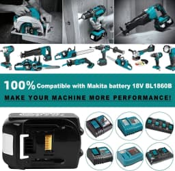 VINIDA BL1860B 1/2/4P 8.0Ah 18V Lithium Battery Replace for Makita BL1860 BL1850B BL1840B BL1830 BL1820 BL1815B Tool Battery pin
