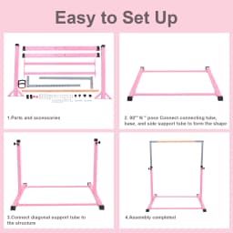 Kids Gymnastics Bars Home Horizontal Training Bars Adjustable Height Gymnastics Pole Easy to Assembly Equipment Children Girls