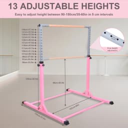 Kids Gymnastics Bars Home Horizontal Training Bars Adjustable Height Gymnastics Pole Easy to Assembly Equipment Children Girls