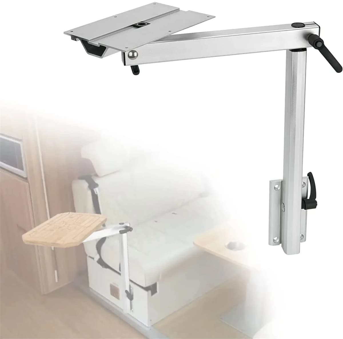 Removable Rv Pedestal Table Leg Bracket Adjustable Height Laptop Aluminum Alloy Table For Rv Marine Boat Yachts Motorhome