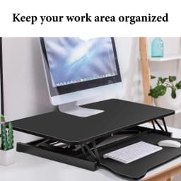Adjustable Standing Desk Converter Height Adjustable Desk Riser Manual Pneumatic Spring Laptop Workstation with Keyboard Tray