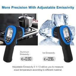HOLDPEAK HP-1800 High temperature Infrared Thermometer handheld gun,-50'C--1800'C,High Temp Tester with Backlit Flashlight