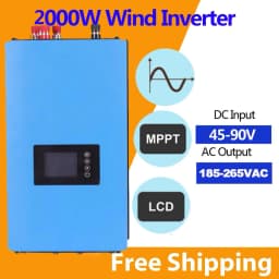 2000W Wind Grid Tie Pure Sine Wave Inverter Source Power from the Wind Turbine Input45V ~ 90V Output Frequency 46Hz~65Hz