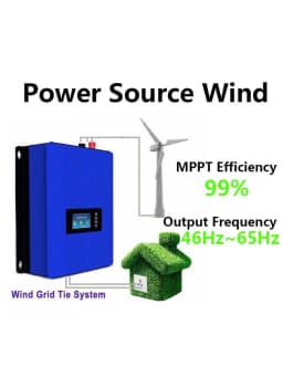2000W Wind Grid Tie Pure Sine Wave Inverter Source Power from the Wind Turbine Input45V ~ 90V Output Frequency 46Hz~65Hz
