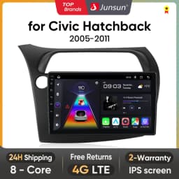Junsun Wireless CarPlay Android Auto Car Radio for Honda Civic Hatchback 2005-2011 RDS GPS 4G WIFI Multimedia autoradio