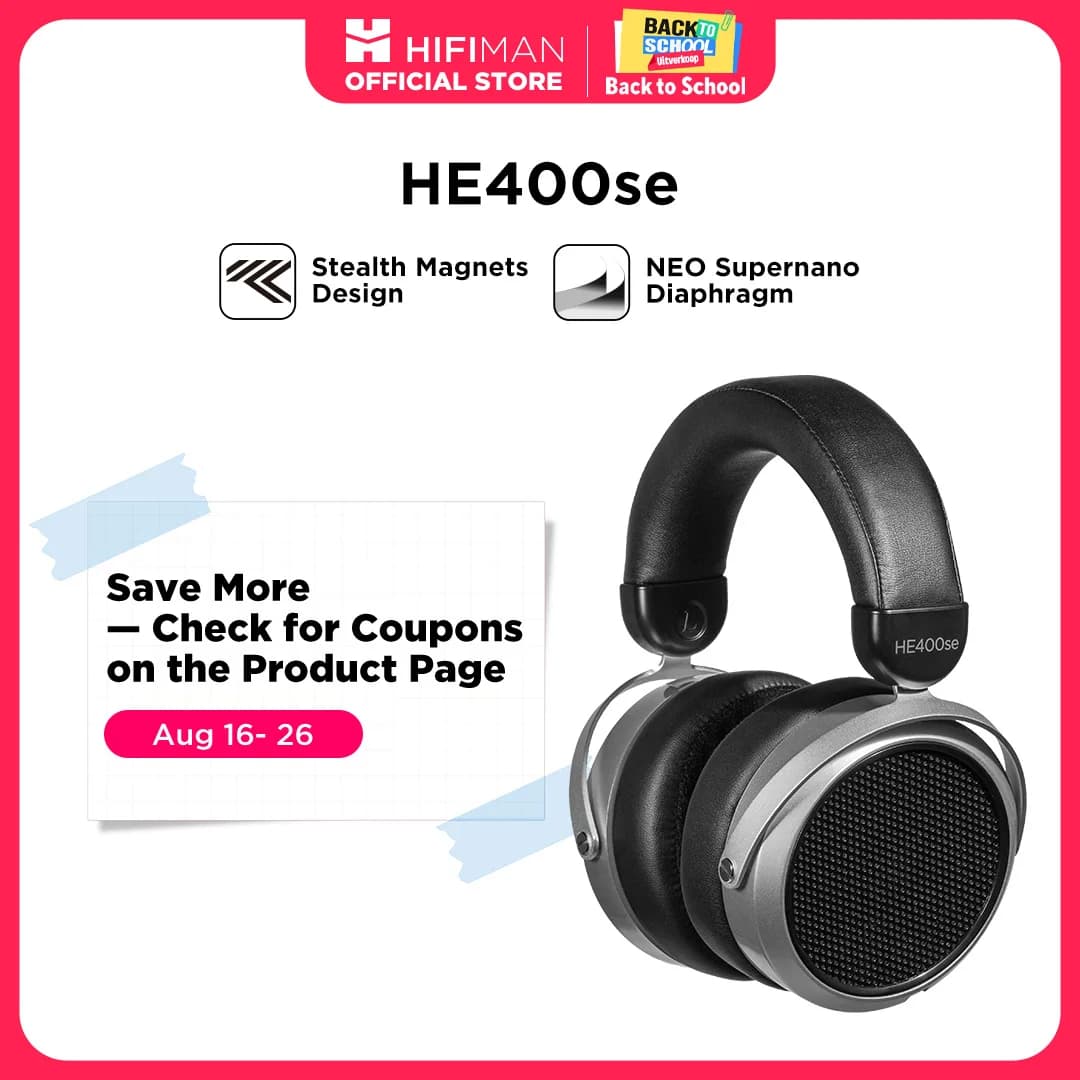 HIFIMAN HE400SE Stealth Magnets Over-Ear Open-Back Full-Size Planar Magnetic Wired Headphones