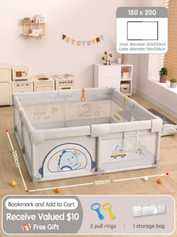 PANGDUBE Cute Baby Playpens 4 Optional Size Playpen for Baby Activity Gym Kids Play Fence Playground Baby Games Park