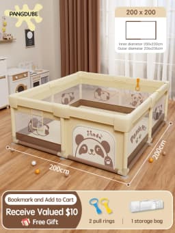 PANGDUBE Cute Baby Playpens 4 Optional Size Playpen for Baby Activity Gym Kids Play Fence Playground Baby Games Park