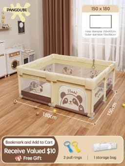 PANGDUBE Cute Baby Playpens 4 Optional Size Playpen for Baby Activity Gym Kids Play Fence Playground Baby Games Park