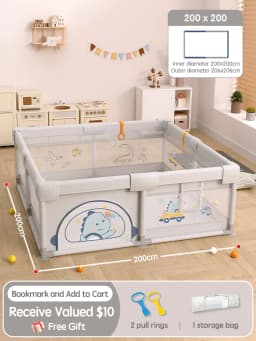 PANGDUBE Cute Baby Playpens 4 Optional Size Playpen for Baby Activity Gym Kids Play Fence Playground Baby Games Park