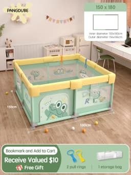 PANGDUBE Cute Baby Playpens 4 Optional Size Playpen for Baby Activity Gym Kids Play Fence Playground Baby Games Park