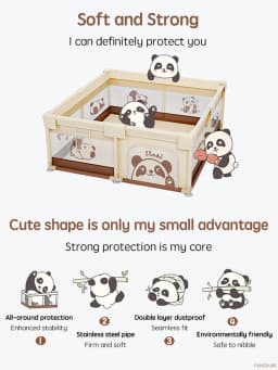 PANGDUBE Cute Baby Playpens 4 Optional Size Playpen for Baby Activity Gym Kids Play Fence Playground Baby Games Park