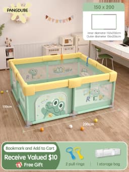PANGDUBE Cute Baby Playpens 4 Optional Size Playpen for Baby Activity Gym Kids Play Fence Playground Baby Games Park
