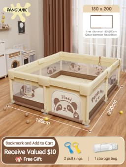 PANGDUBE Cute Baby Playpens 4 Optional Size Playpen for Baby Activity Gym Kids Play Fence Playground Baby Games Park