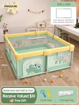PANGDUBE Cute Baby Playpens 4 Optional Size Playpen for Baby Activity Gym Kids Play Fence Playground Baby Games Park