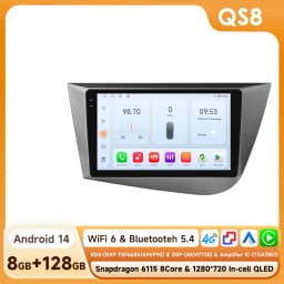 OSSURET CarPlay Android Car Radio For Seat Leon 2 MK2 2005-2012 Car Multimedia Player Navi GPS 2din 4G-LET autoradio RDS 6115