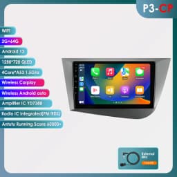 OSSURET CarPlay Android Car Radio For Seat Leon 2 MK2 2005-2012 Car Multimedia Player Navi GPS 2din 4G-LET autoradio RDS 6115