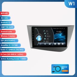 OSSURET CarPlay Android Car Radio For Seat Leon 2 MK2 2005-2012 Car Multimedia Player Navi GPS 2din 4G-LET autoradio RDS 6115