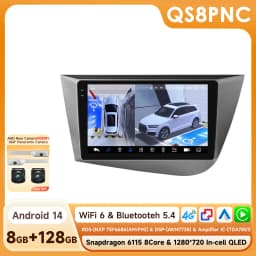 OSSURET CarPlay Android Car Radio For Seat Leon 2 MK2 2005-2012 Car Multimedia Player Navi GPS 2din 4G-LET autoradio RDS 6115