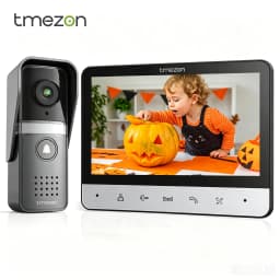 TMEZON V-20 Video Doorphone 4-Wire,Intercom with Doorbell, Doorphone with Camera,7" Color Display, 120° Wide View Camera