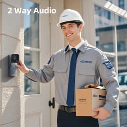 TMEZON V-20 Video Doorphone 4-Wire,Intercom with Doorbell, Doorphone with Camera,7" Color Display, 120° Wide View Camera