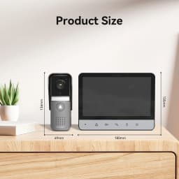 TMEZON V-20 Video Doorphone 4-Wire,Intercom with Doorbell, Doorphone with Camera,7" Color Display, 120° Wide View Camera