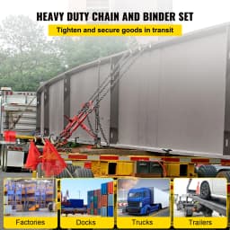 Succbuy Chain Load Binder 5/16" Tie Down Kit 6600LBS Includes 4 Ratchet Binders Grade 80 Chains Package for Hauling Towing