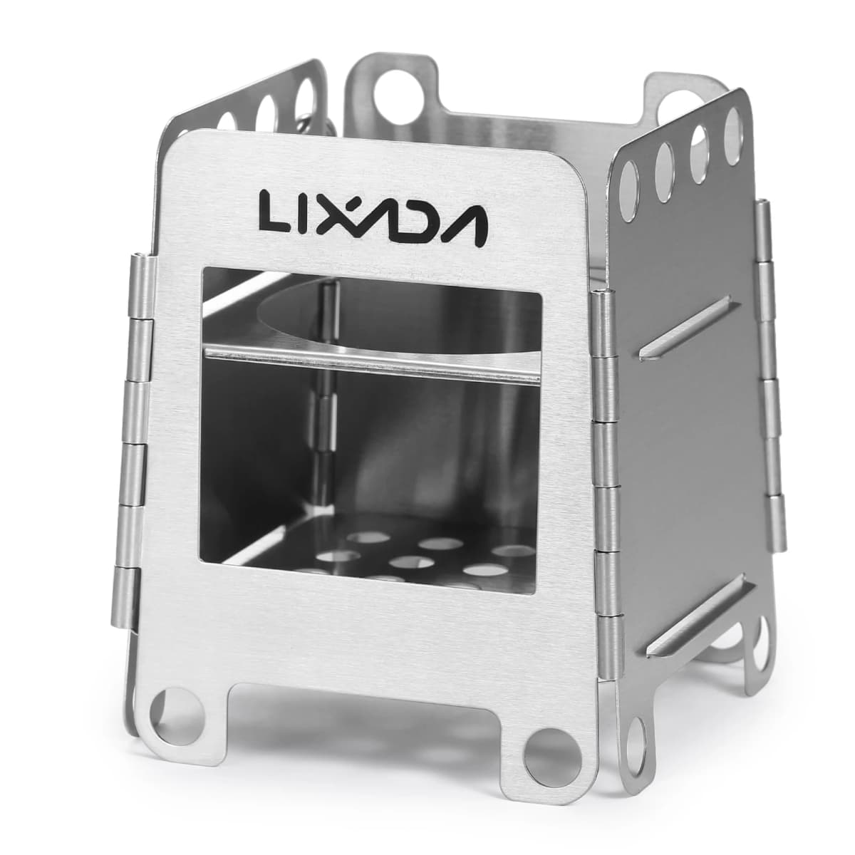 Portable Stainless Steel Lightweight Folding Wood Stove Pocket Stove Outdoor Camping Cooking Picnic Backpacking Stove