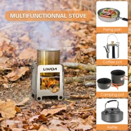 Portable Stainless Steel Lightweight Folding Wood Stove Pocket Stove Outdoor Camping Cooking Picnic Backpacking Stove
