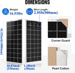 Bifacial solar panel 120W 18V monocrystalline Transparent solar panel for 12V batteries, photovoltaics for camper boat RV