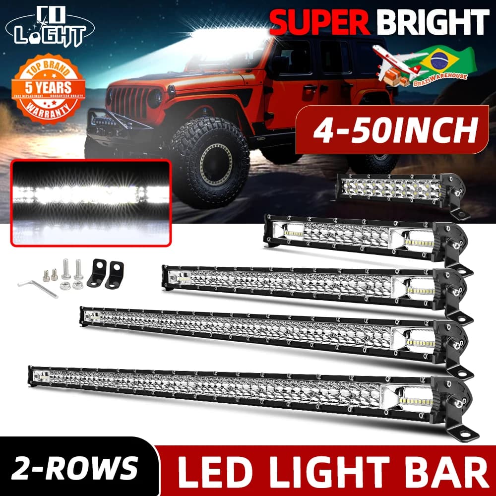 CO LIGHT 2-Rows 12D Barra Led 4x4 Offroad 52" 80000LM Led Light Bar Combo for Car SUV 4WD Tractor Pickup LED Work Light 12V 24V