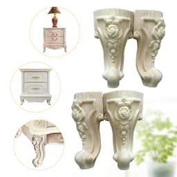 4 pcs 10 x 5.3cm European style solid wood carved furniture foot leg